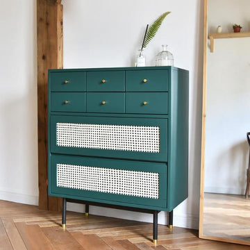 Modern Dresser Cabinet Drawer Storage with 8 Drawers in Green